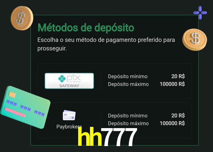 O cassino hh777 oferece uma grande variedade de métodos de pagamento